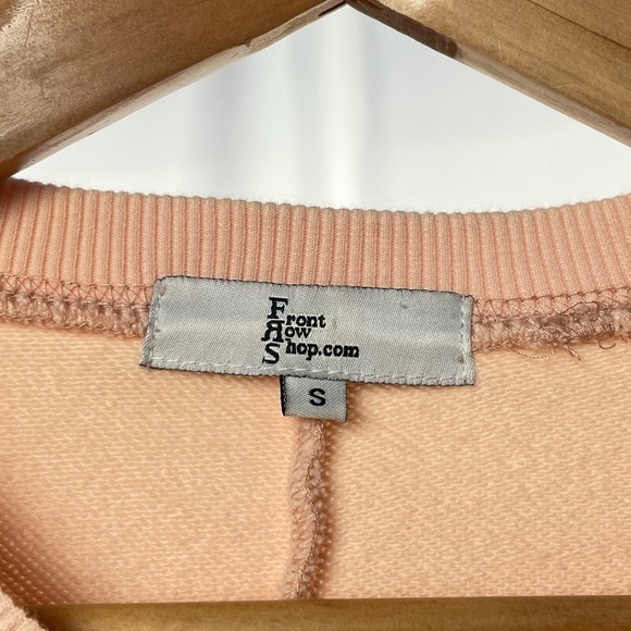 Front Row Shop Cotton Long Sleeve Sweatshirt Dress in Pale Pink Size Small - Picture 4 of 10